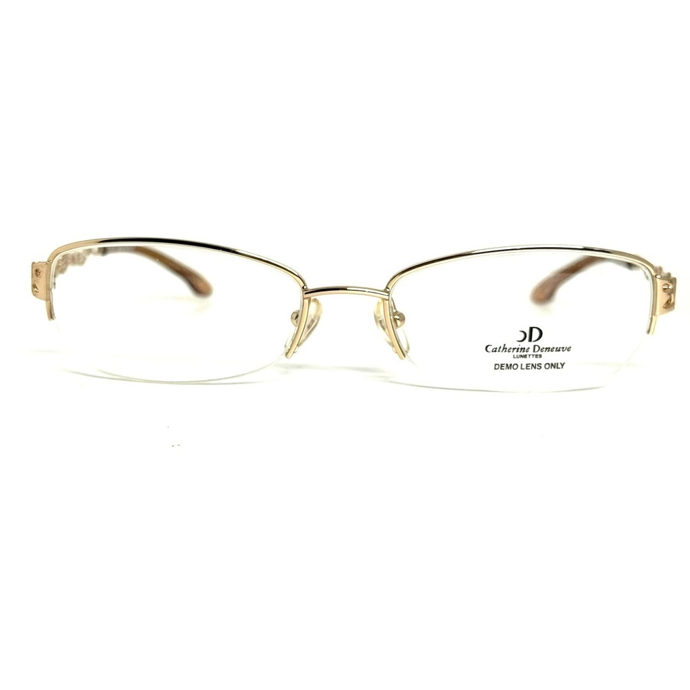 Catherine Deneuve CD-246 GLD Gold Oval Semi Rimless Eyeglasses Frames‎ 52-17-140